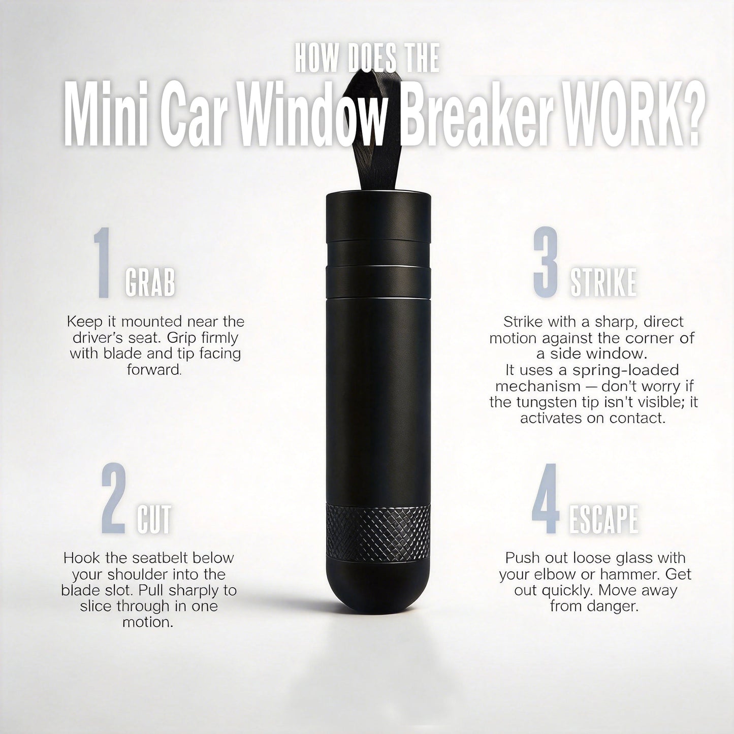 ⚡️80K+ SOLD!⚡️- Mini Car Window Breaker | Emergency Car Escape Tool