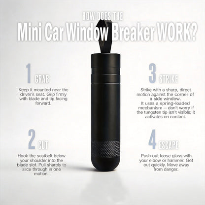 ⚡️80K+ SOLD!⚡️- Mini Car Window Breaker | Emergency Car Escape Tool