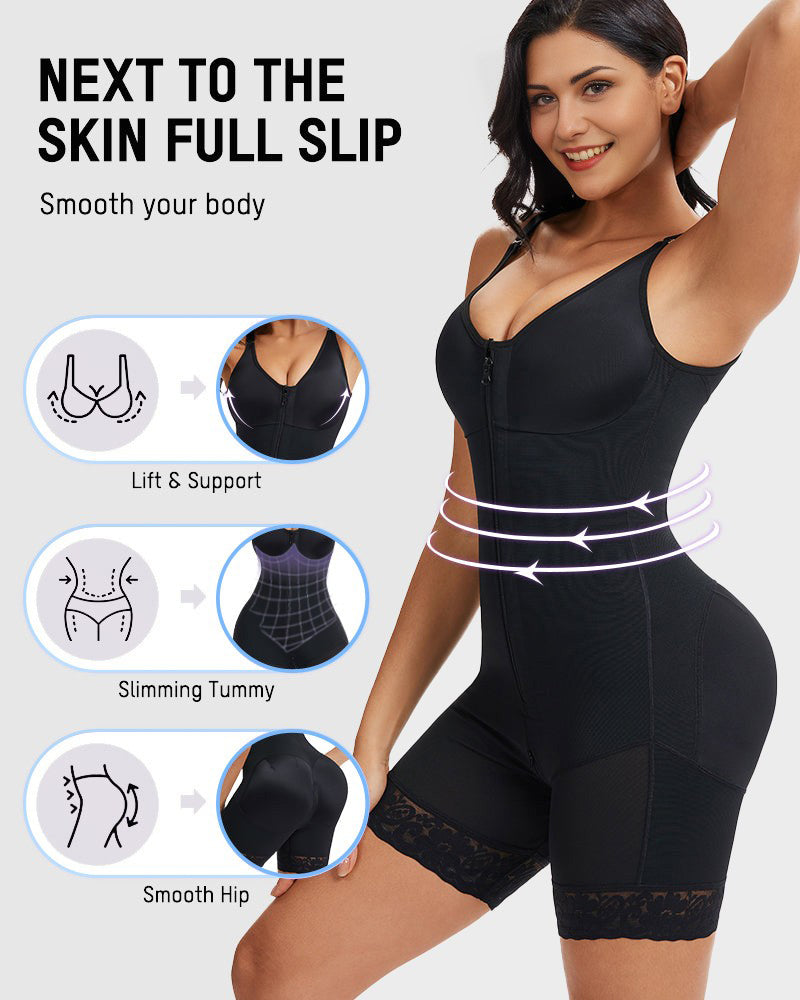 Tummy Control Butt Lifter Shaper with Zipper Crotch Fajas Colombianas