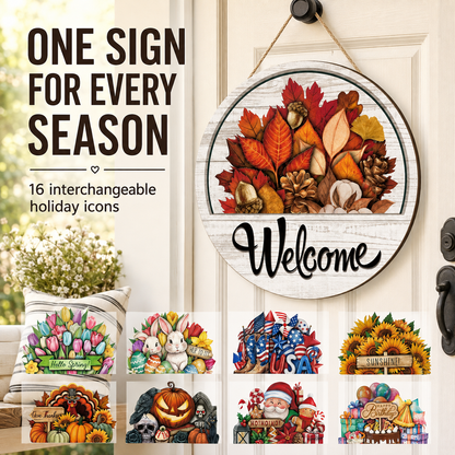 🔥 LIMITED-TIME 50% OFF — 12 Pcs Interchangeable Welcome Sign for Front Door
