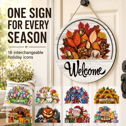 🔥 LIMITED-TIME 50% OFF — 12 Pcs Interchangeable Welcome Sign for Front Door