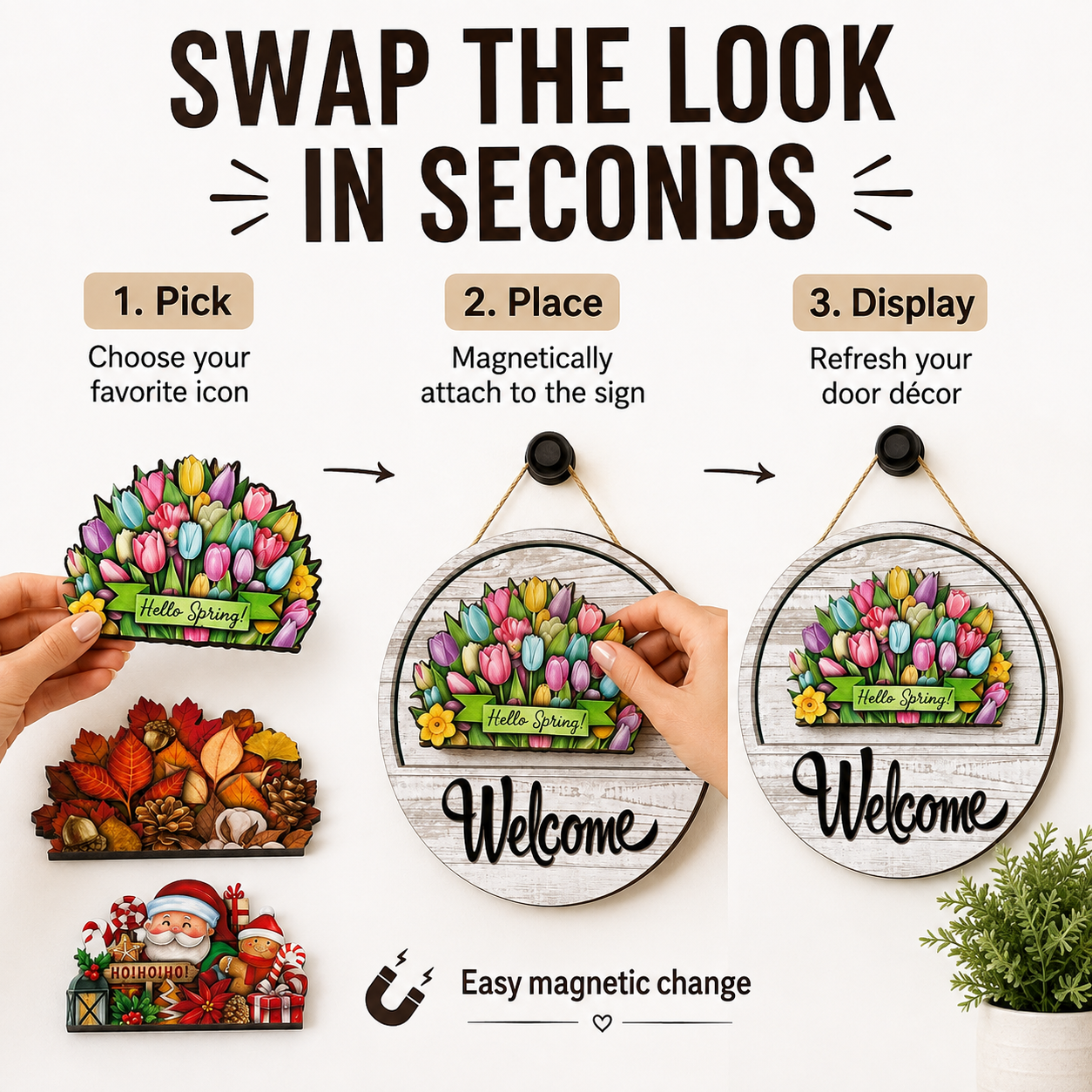 🔥 LIMITED-TIME 50% OFF — 12 Pcs Interchangeable Welcome Sign for Front Door