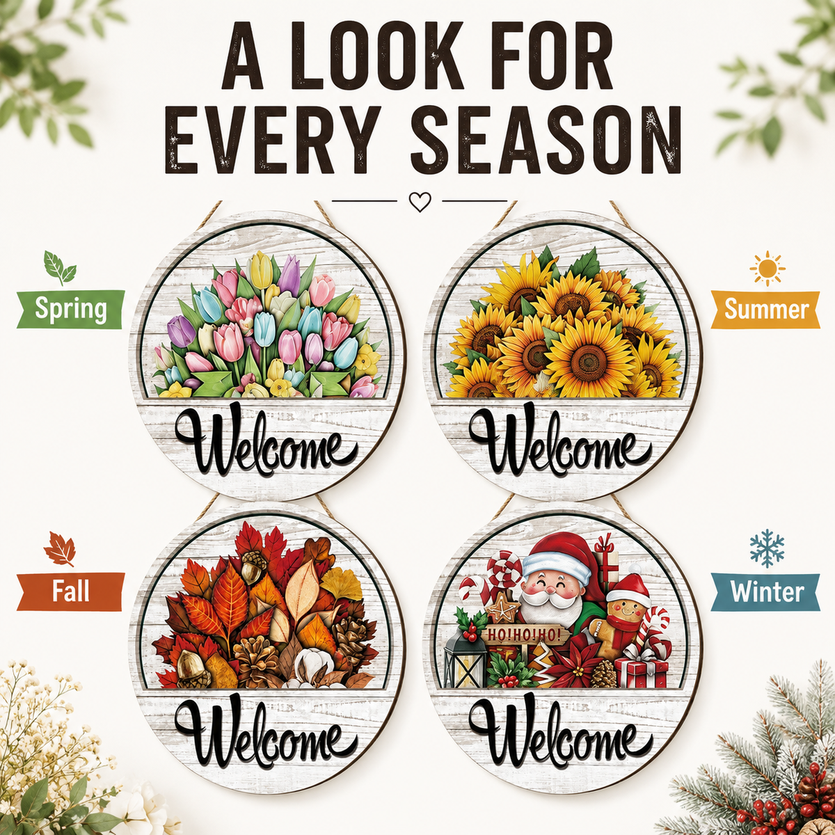 🔥 LIMITED-TIME 50% OFF — 12 Pcs Interchangeable Welcome Sign for Front Door
