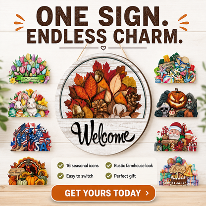 🔥 LIMITED-TIME 50% OFF — 12 Pcs Interchangeable Welcome Sign for Front Door