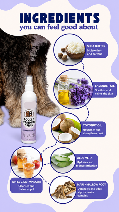 🐶50% OFF NOW! Instant Pet Detangling Hair Care Spray – Knot Remover Silky Finish Quick Dry Fur Detangler, No Rinse Grooming Spray for Dogs & Cats Long Short Hair Daily Grooming