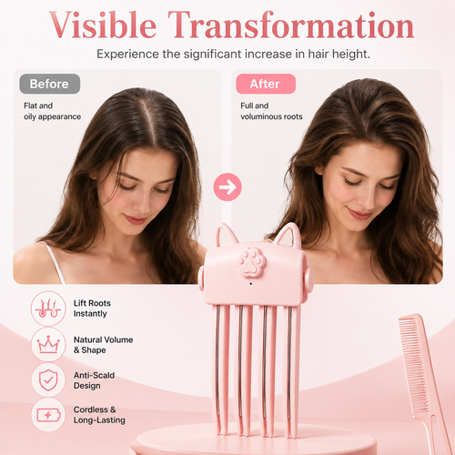🔥50% OFF🔥Wireless Heated Volumizing Root Lift Clip - Salon Crown Volume Styling Tool for Fine Flat Hair