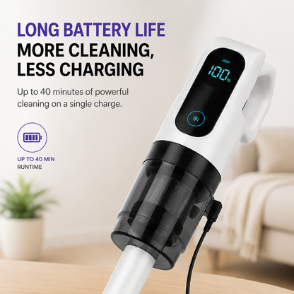 Lightweight Cordless Vacuum Cleaner – Powerful Suction for Pet Hair, Carpets & Hard Floors | Wet & Dry Cleaning