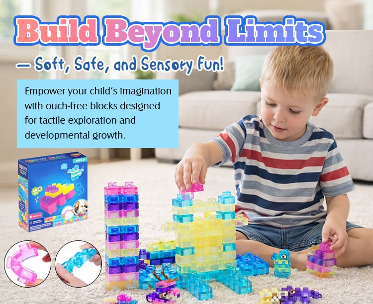 🔥50% OFF🔥Squishy Multi-color Stacking Building Blocks Toy Set