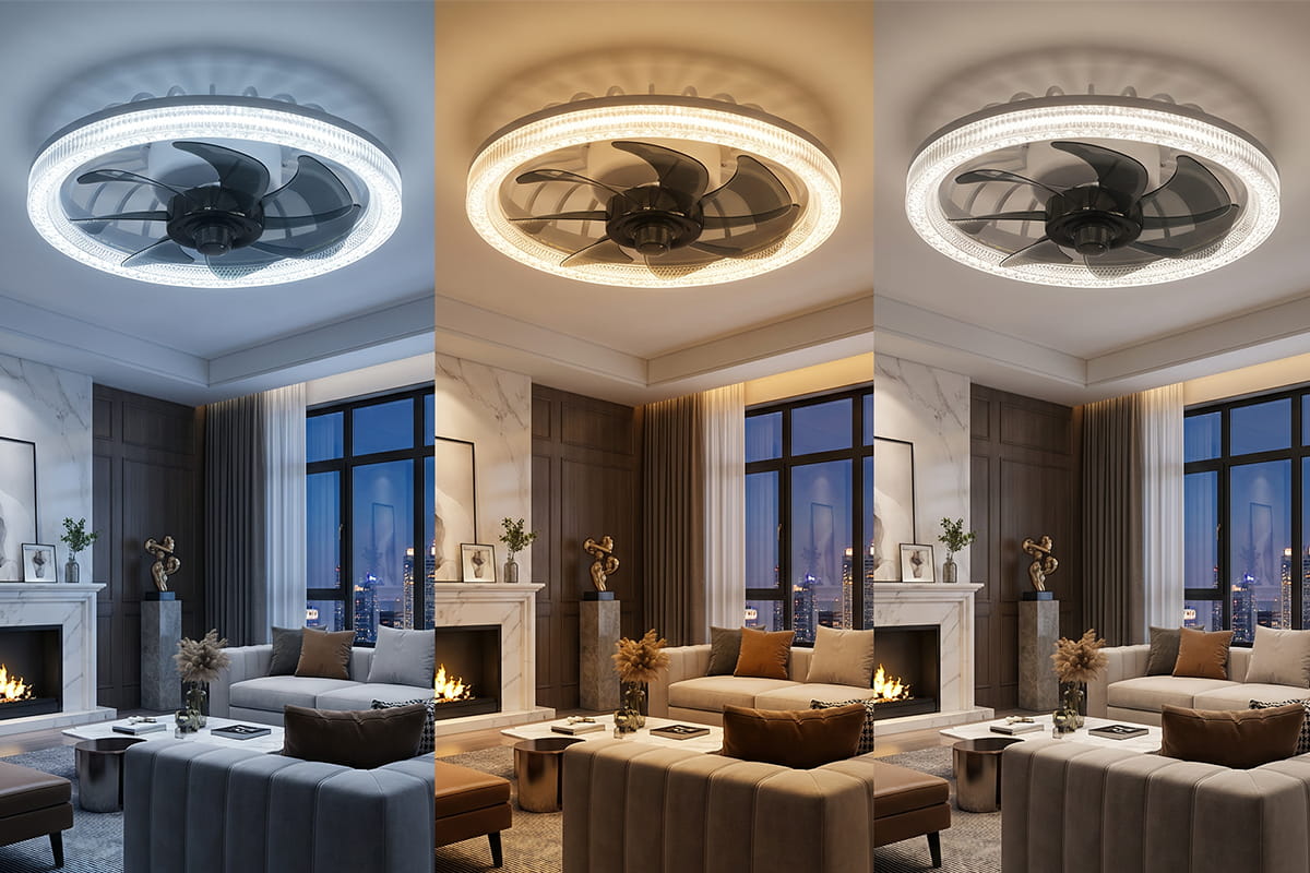 2-in-1 Mute Adjustable Fan Light with Remote Control