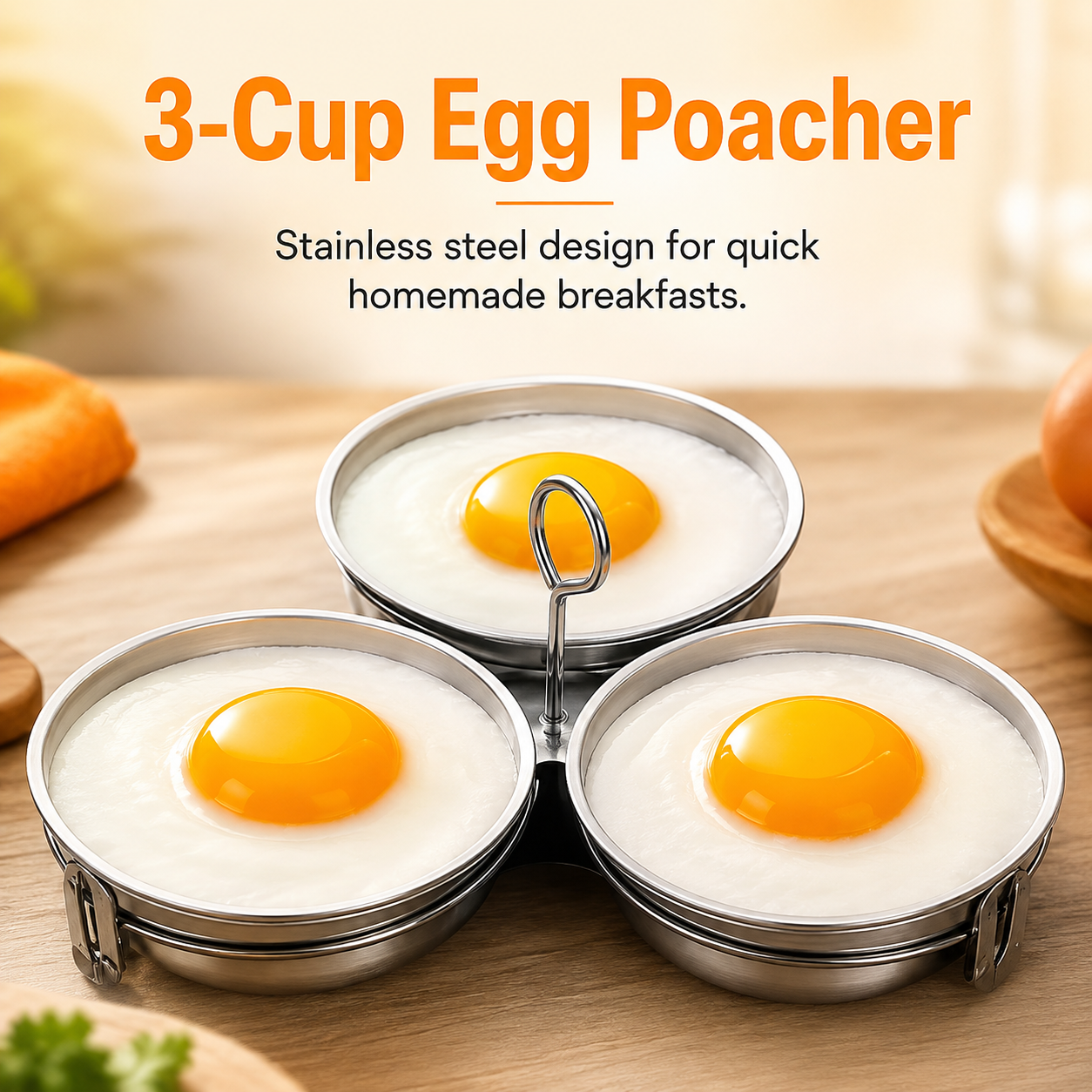 🎉 2026 Sale — Over 14,000 Sold! 🍳 3-in-1 Stainless Steel Egg Poacher – Poach, Steam, Bake – 304 Steel, Non-Stick Release, One Pan, Endless Breakfasts ✨