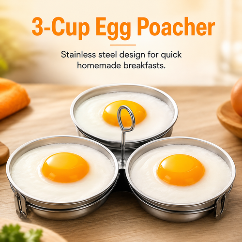 🎉 2026 Sale — Over 14,000 Sold! 🍳 3-in-1 Stainless Steel Egg Poacher – Poach, Steam, Bake – 304 Steel, Non-Stick Release, One Pan, Endless Breakfasts ✨