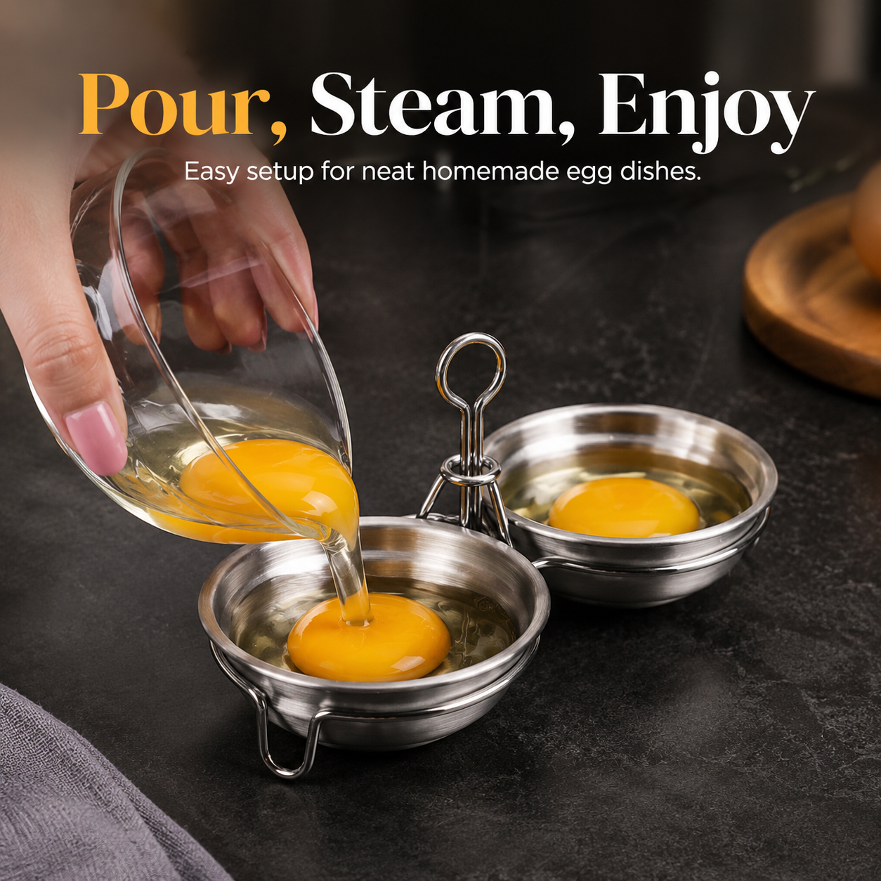 🎉 2026 Sale — Over 14,000 Sold! 🍳 3-in-1 Stainless Steel Egg Poacher – Poach, Steam, Bake – 304 Steel, Non-Stick Release, One Pan, Endless Breakfasts ✨
