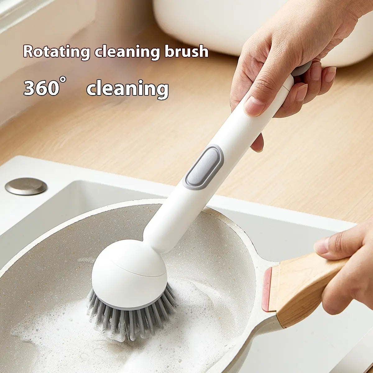 6-in-1 Soap Dispensing Dish Brush – Leak-Proof, Adjustable Angle & Wall-Mounted for Sinks, Pots & Pans