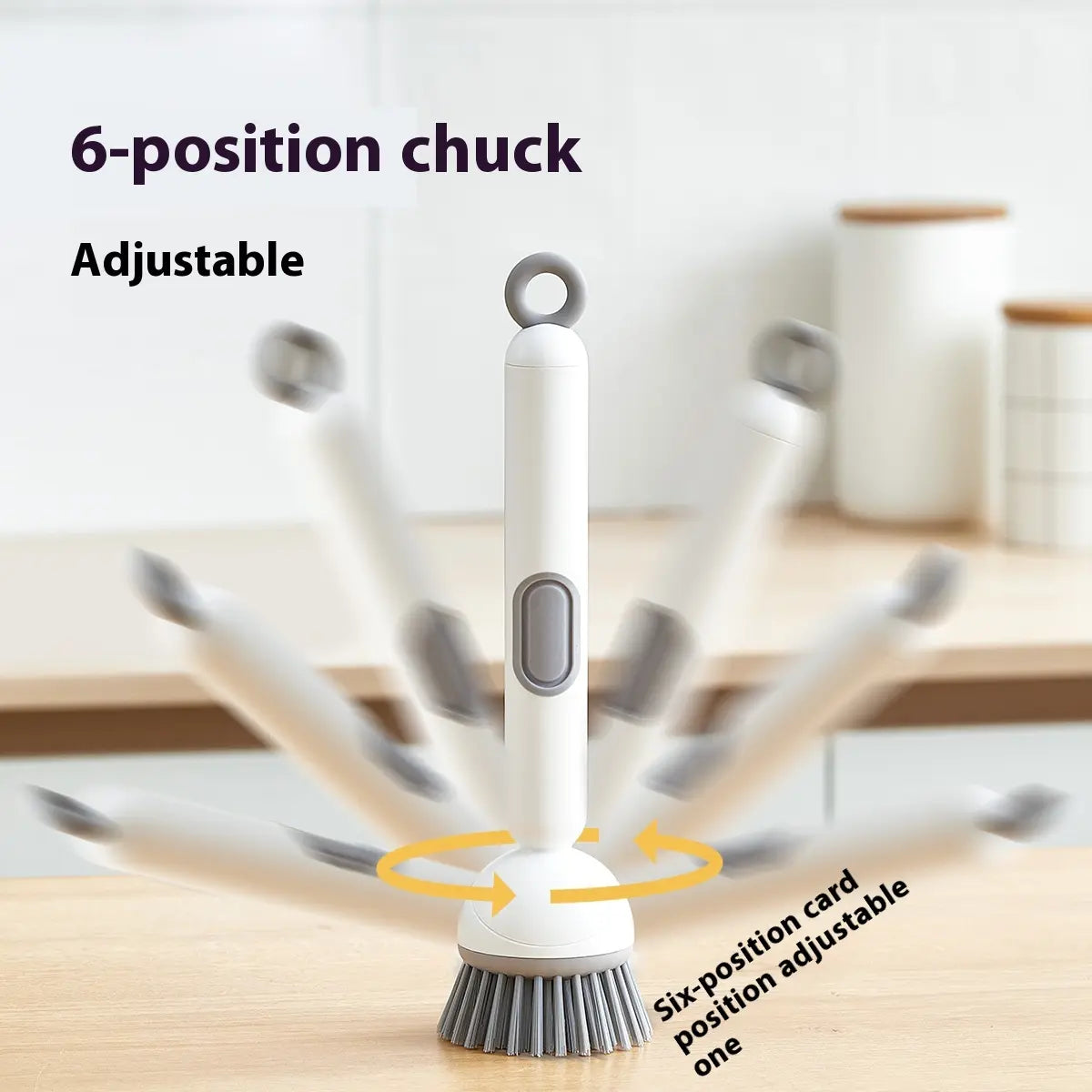 6-in-1 Soap Dispensing Dish Brush – Leak-Proof, Adjustable Angle & Wall-Mounted for Sinks, Pots & Pans