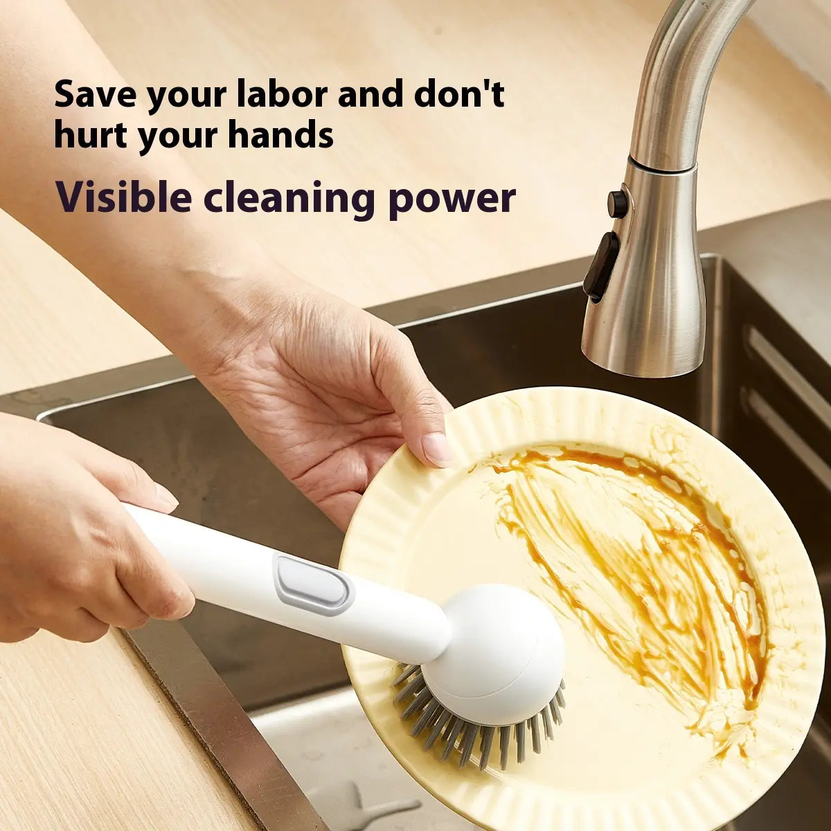 6-in-1 Soap Dispensing Dish Brush – Leak-Proof, Adjustable Angle & Wall-Mounted for Sinks, Pots & Pans
