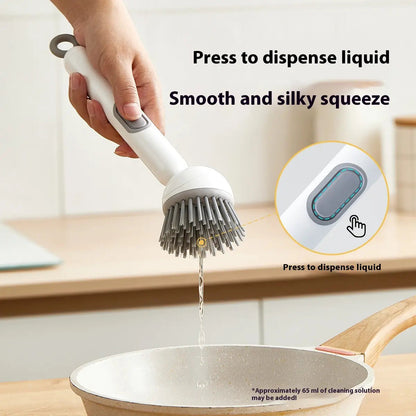 6-in-1 Soap Dispensing Dish Brush – Leak-Proof, Adjustable Angle & Wall-Mounted for Sinks, Pots & Pans