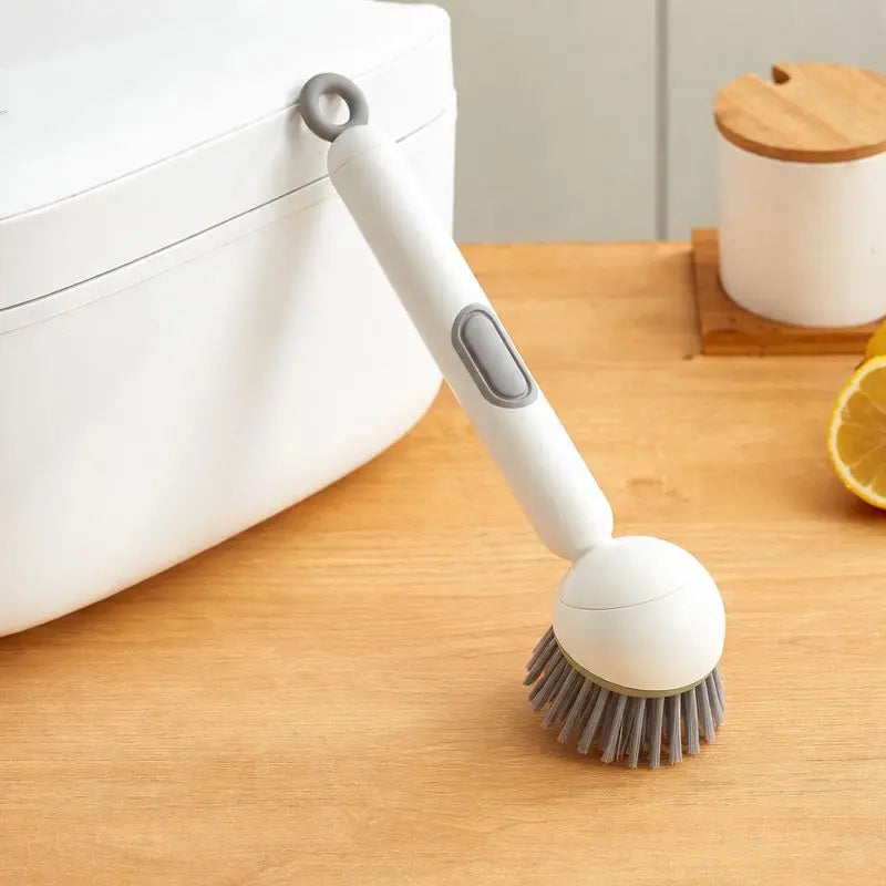 6-in-1 Soap Dispensing Dish Brush – Leak-Proof, Adjustable Angle & Wall-Mounted for Sinks, Pots & Pans