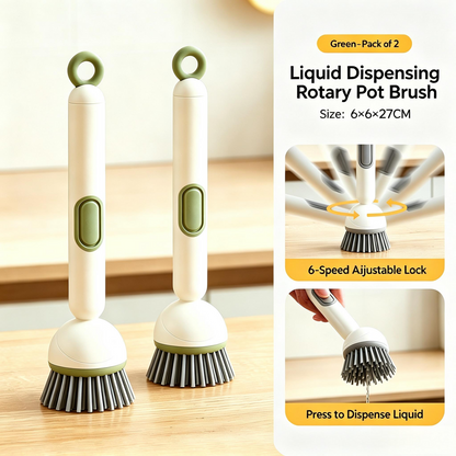 6-in-1 Soap Dispensing Dish Brush – Leak-Proof, Adjustable Angle & Wall-Mounted for Sinks, Pots & Pans