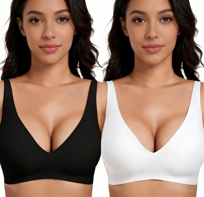 💗LAST DAY SALE 50% OFF⚡50K+ SOLD!!💕 Jelly Wireless Womens Comfortable Wireless Bras Push Up Bralettes Seamless Tshirts Bras Deep V Everyday Bras