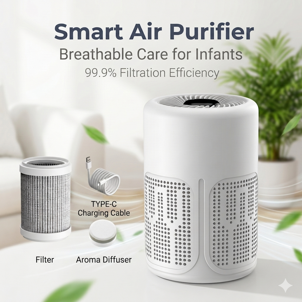 🌀 Air Purifier for Home 🌿 Includes Filter & Aromatherapy Tablets