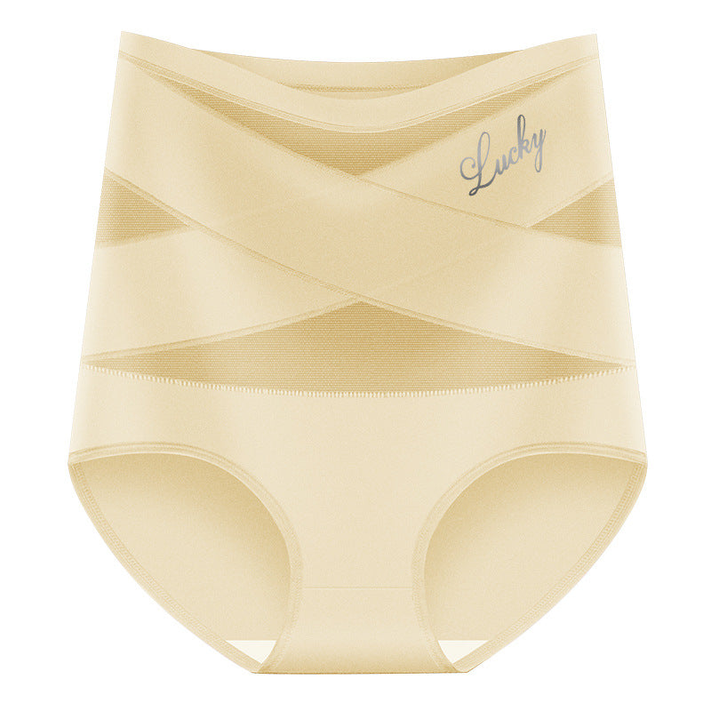 🌸✨Plus-Size High-Waist Cross Tummy Control Panties