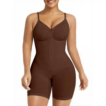 SHAPERX Zip-Up Tummy Control Bodysuit for Women, Breathable Mesh Shaping Shapewear