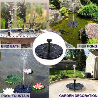 🎁Solar Fountain, Solar Powered Bird Bath Fountain Pump with 6 Nozzles 1.4W Solar Panel Kit Water Pump, Outdoor Watering Submersible Pump for Pond, Pool, Garden, Fish Tank