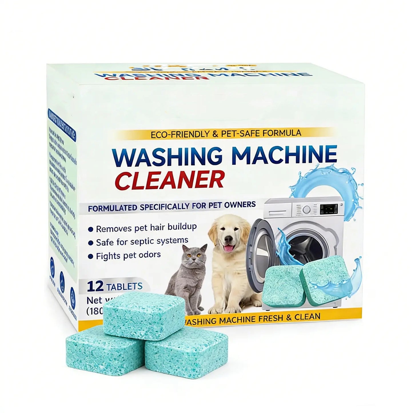 Washing machine cleaning tablets are a must-have for families with pets.