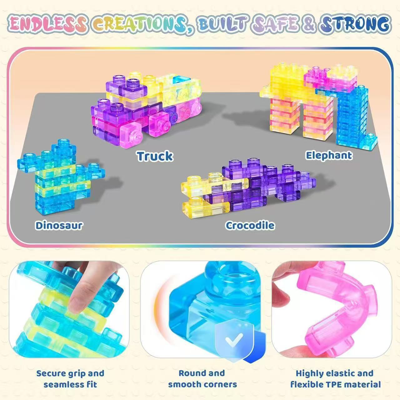 🔥50% OFF🔥Squishy Multi-color Stacking Building Blocks Toy Set
