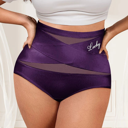 🌸✨Plus-Size High-Waist Cross Tummy Control Panties