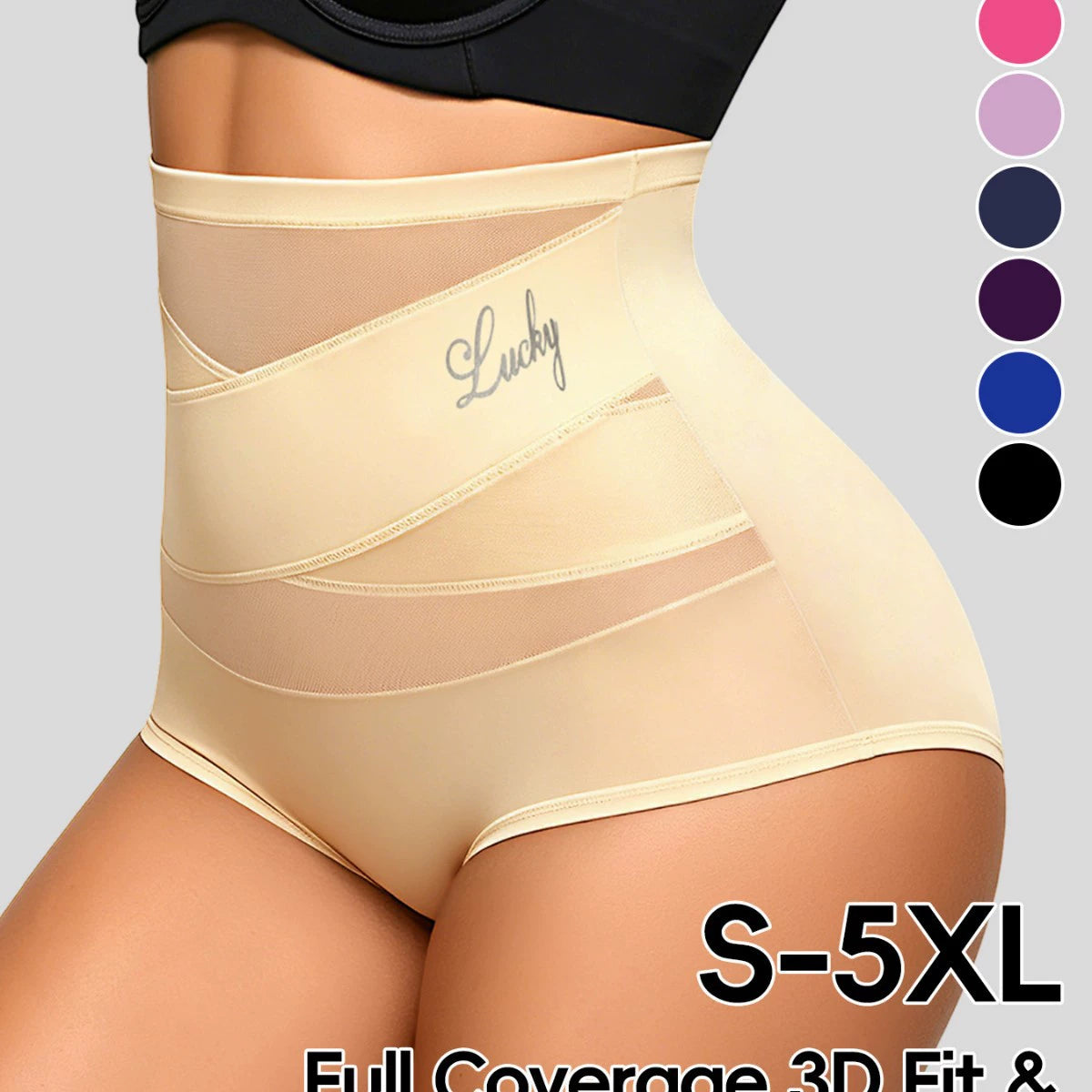 🌸✨Plus-Size High-Waist Cross Tummy Control Panties