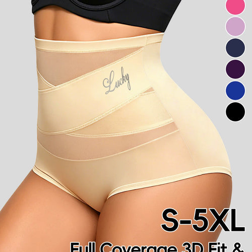 🌸✨Plus-Size High-Waist Cross Tummy Control Panties