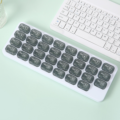 🔥HOT SALE🔥✅31 Days Arthritis Friendly Monthly Pill Organizer Box, BPA Free Easy Open Medication Case Gift for Seniors & Family
