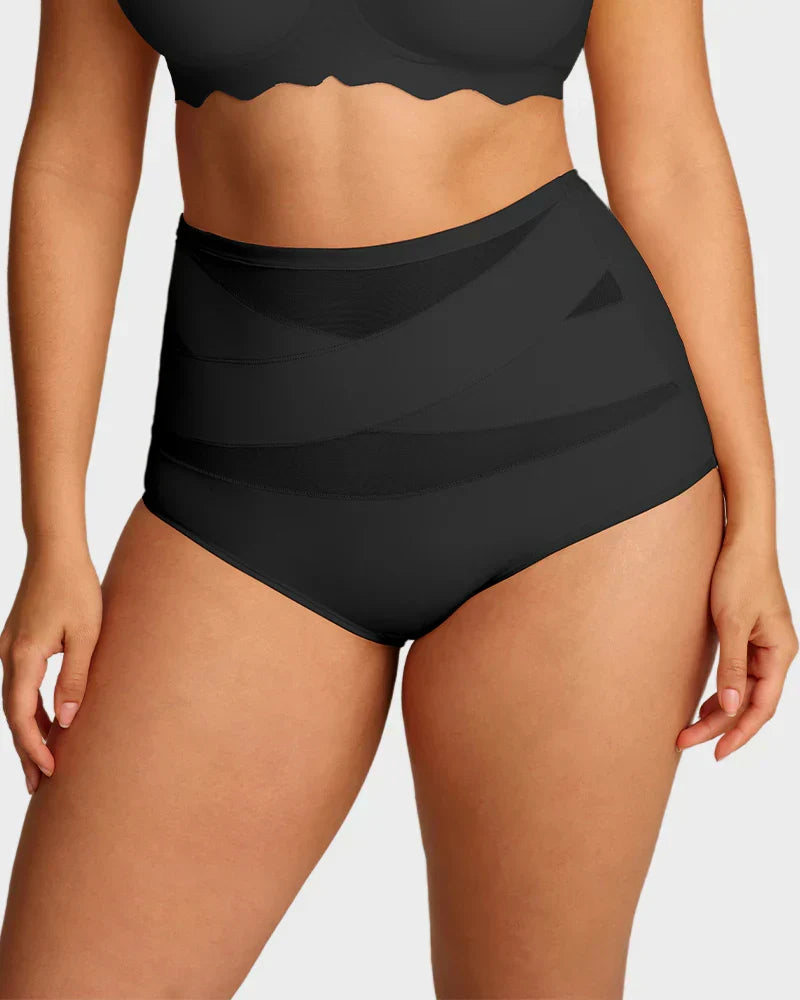 🌸✨Plus-Size High-Waist Cross Tummy Control Panties
