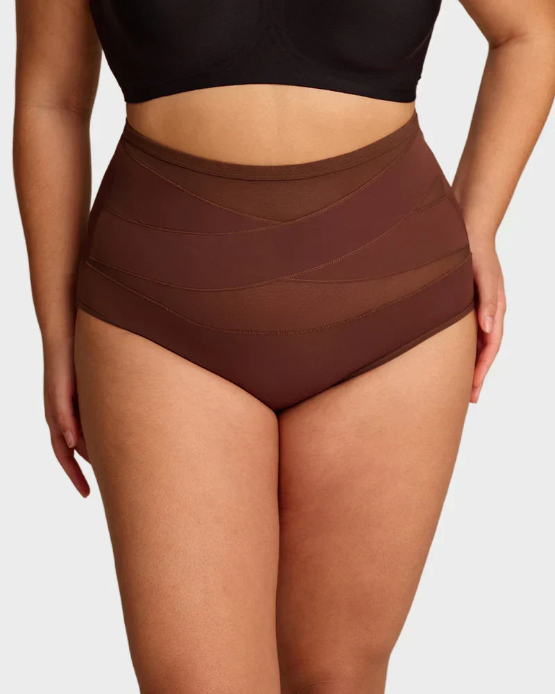 🌸✨Plus-Size High-Waist Cross Tummy Control Panties