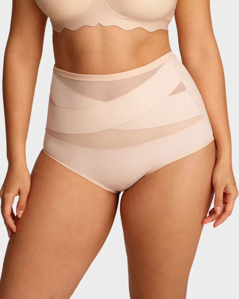 🌸✨Plus-Size High-Waist Cross Tummy Control Panties
