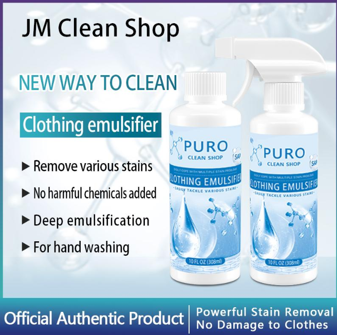 Clothing Stain Removal Spray—low-foaming and easy to rinse, gentle and fabric-safe; a multi-purpose, all-purpose spray cleaner.