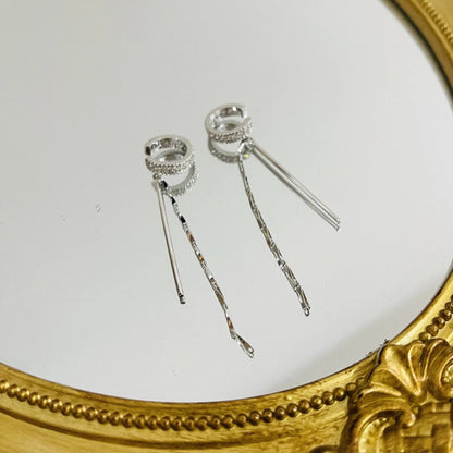 💎Hot sale💎✨Cube molecular tassel long ear clip