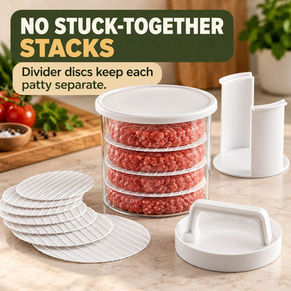🔥2026 HOT SALE🔥 Food-grade material✅🍔Burger Patty Press & Storage Set | Prep, Stack & Chill