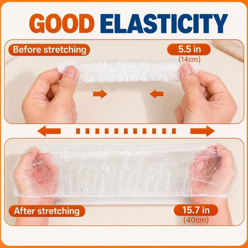 🔥500Pcs Medium Reusable Elastic Plastic Bowl Covers - Kitchen Bread Proofing,