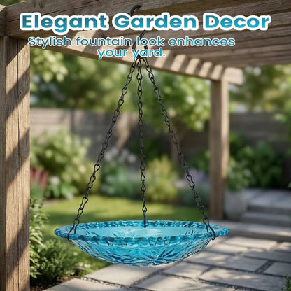 Outdoor Hanging Fountain Bird Bath & Feeder