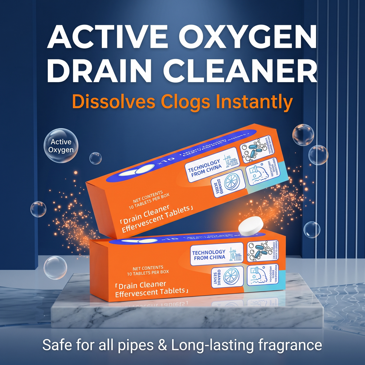 🔥2026 HOT SALE🔥High-efficiency, fast-acting, anti-clogging, deodorizing effervescent tablets for pipes