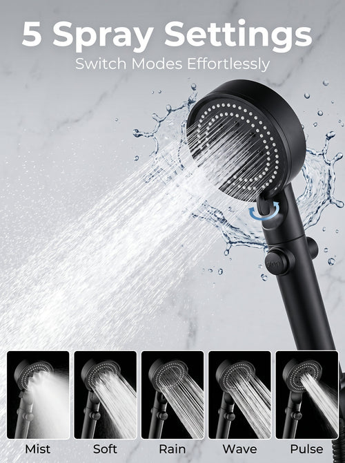 ✨ Father’s Day Special – Limited Time 30% OFF 💥 Large Panel Pressure Boost Shower Head with 5 Spray Modes & 360° Rotation