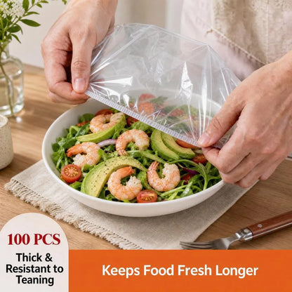 🔥500Pcs Medium Reusable Elastic Plastic Bowl Covers - Kitchen Bread Proofing,