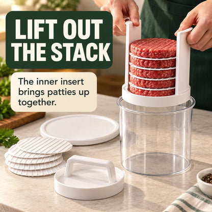🔥2026 HOT SALE🔥 Food-grade material✅🍔Burger Patty Press & Storage Set | Prep, Stack & Chill