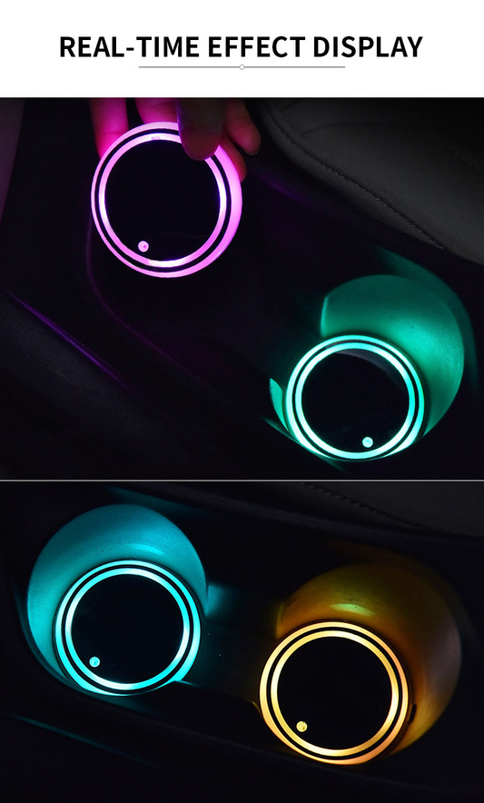 LED illuminated car coasters (customizable with car logos)