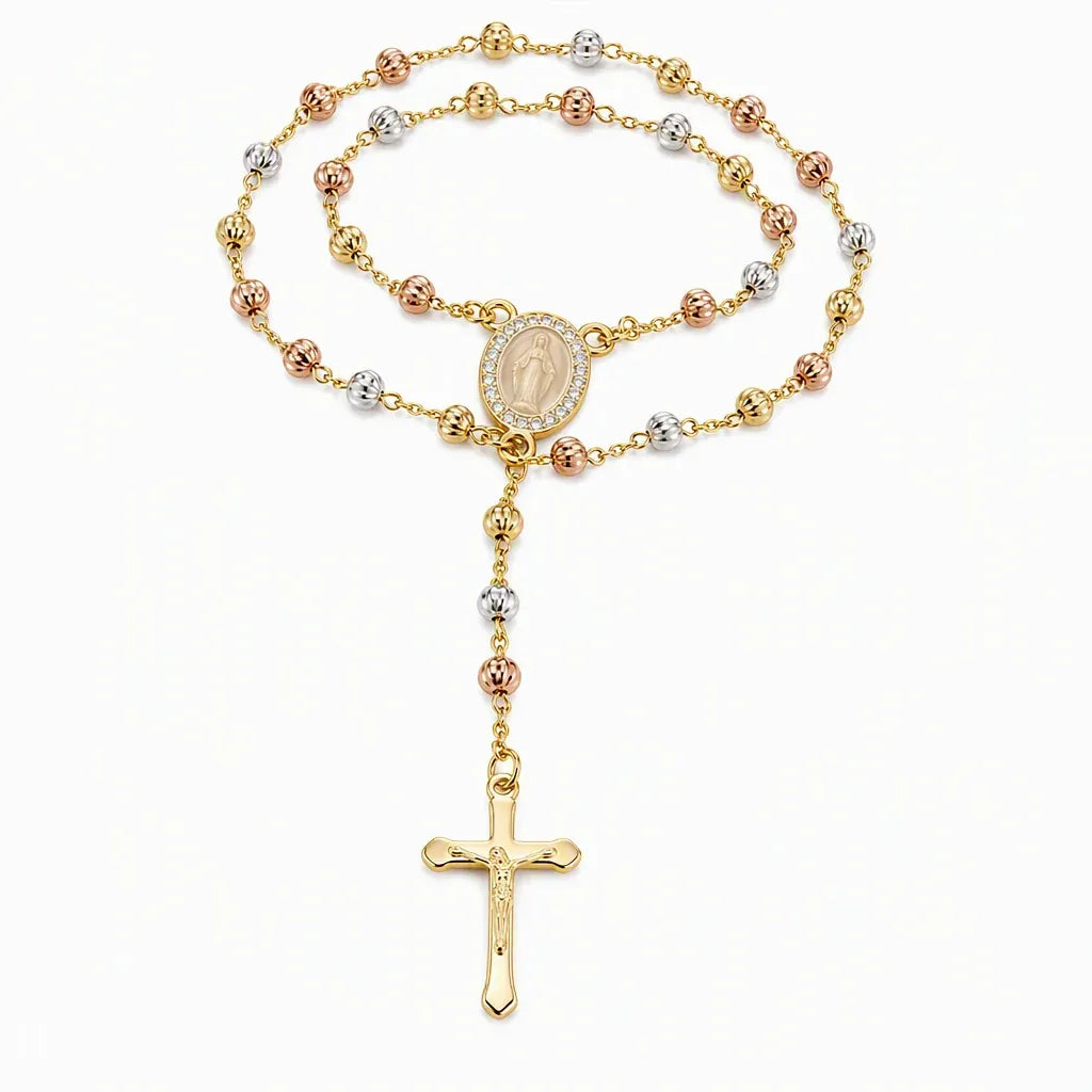 ✝️ LIMITED‑TIME 50% OFF! ✨ Retro Gold Tone Virgin Mary Crucifix Necklace – Vintage, Elegant, Daily‑wear 💛