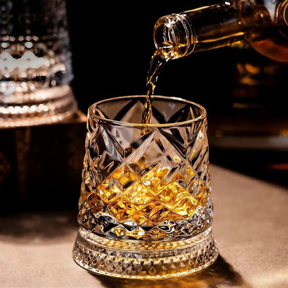 🥃Luxury 360° Spinning Crystal Glass