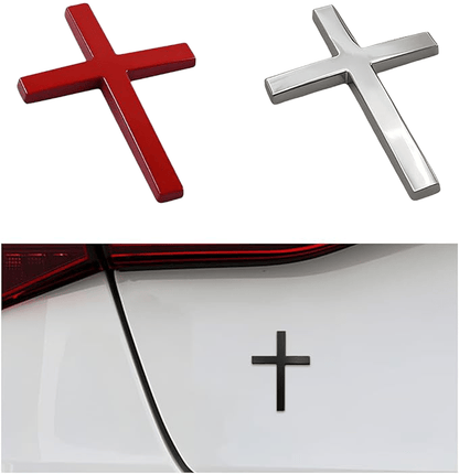 3D Metal Cross Car Sticker