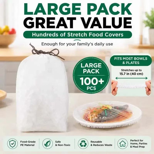 ⏰Limited-time offer: Buy 3 get 2 free! 🥗Food-grade disposable plastic wrap(1 pack of 100)